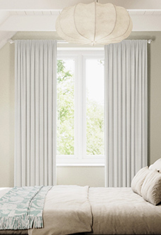 Luxe Velvet (Blackout) Pencil Pleat, Stone - Ready Made Curtains